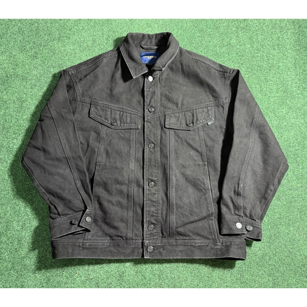 Teenie Weenie Black Denim Jacket The Player's Frisbee Size Large Bears Sports